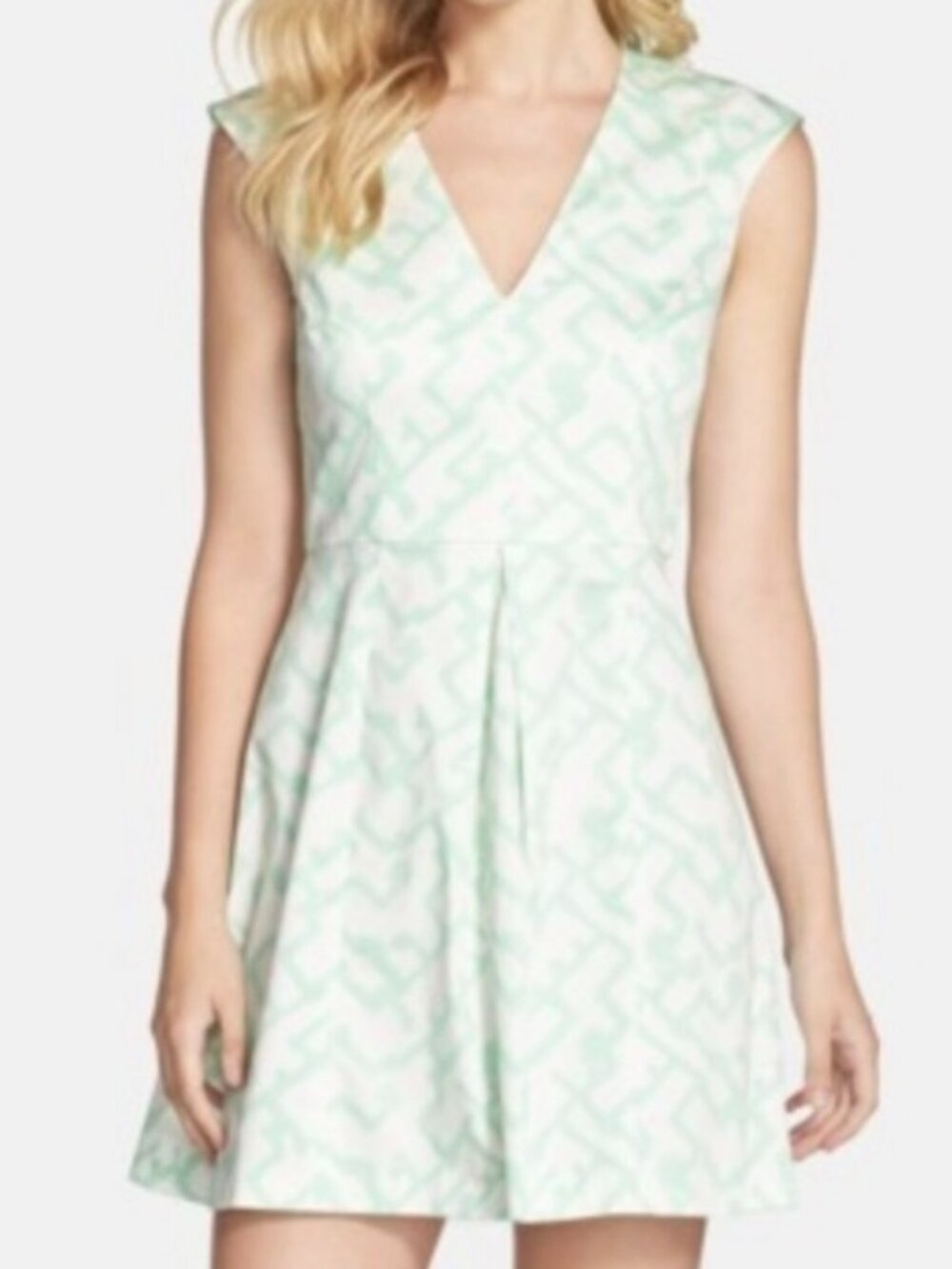 French Connection Mint and White Dress